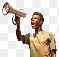 PNG Protest shouting adult white background. AI generated Image by rawpixel.