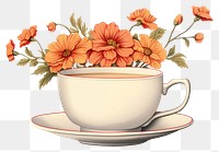 PNG Cup flower saucer coffee. 