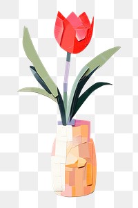 PNG Tulip vase art painting. 