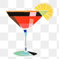 PNG Cocktail cocktail art painting. AI generated Image by rawpixel.