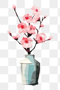 PNG Cherry blossom vase art flower. 