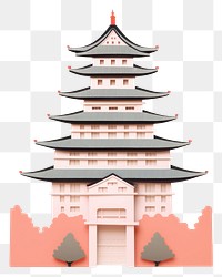 PNG Simplify Japanese castle architecture building pagoda. 