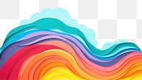 PNG Rainbow wave painting backgrounds paper. 