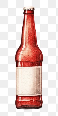 PNG Beer bottle drink red  