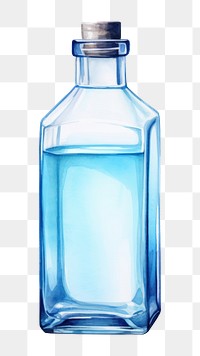 PNG Blue Ethyl Alcohol bottle glass blue. 