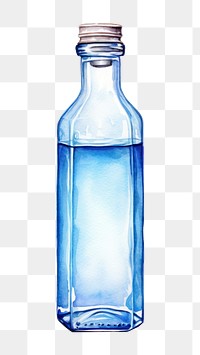 PNG Blue Ethyl Alcohol bottle glass blue. 