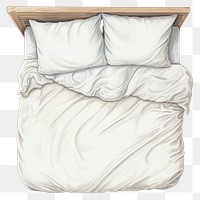 PNG Bed furniture blanket drawing. 