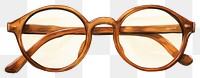 PNG Brown Vintage glasses brown white background accessories. 