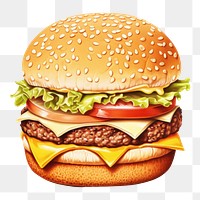 PNG Hamburger food white background vegetable. AI generated Image by rawpixel.