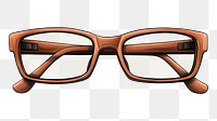 PNG Rectangle glasses brown white background accessories. AI generated Image by rawpixel.