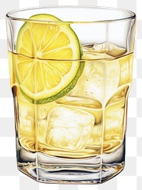 PNG Glass tequila lemon drink. 