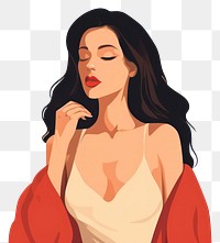 PNG Woman Apply lipstick portrait drawing sketch. AI generated Image by rawpixel.