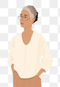 PNG Mixed race affrican grandmother glasses adult accessories. 