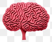 PNG Red brain-shaped sculpture with intricate patterns. Brain design highlights creativity. Artistic brain sculpture, emphasizing brain patterns and creativity. 