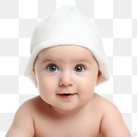 PNG Baby portrait white photo. AI generated Image by rawpixel.