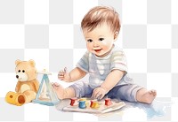 PNG Baby portrait toy representation. 