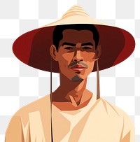 PNG South east asian farmer wearing conical hat portrait adult. AI generated Image by rawpixel.