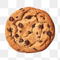 PNG Chocolate chips cookie food white background confectionery. AI generated Image by rawpixel.