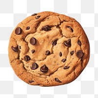 PNG Chocolate chips cookie food white background confectionery. 