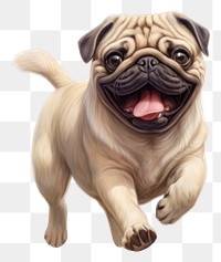 PNG Happy pug animal mammal pet. 