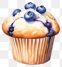 PNG Blueberry muffin dessert cupcake fruit. AI generated Image by rawpixel.