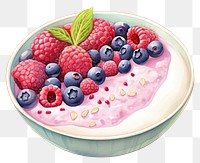 PNG Smoothie bowl raspberry blueberry dessert. 