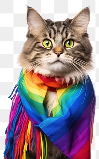 PNG Fun Y2K dandy cat rainbow mammal animal. 