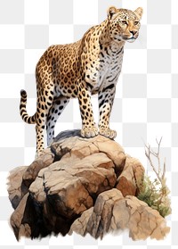PNG Leopard wildlife cheetah cartoon. 