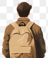 PNG Man wearing backpack adult bag outerwear. AI generated Image by rawpixel.