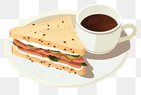 PNG Breakfast sandwich drink food. AI generated Image by rawpixel.
