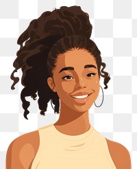 PNG Teenager girl portrait smiling drawing. 