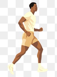 PNG A man jogging footwear running shorts. 