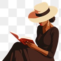 PNG Reading adult woman book. 