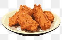 PNG Korean fried chicken plate food freshness. AI generated Image by rawpixel.