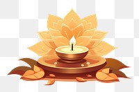 PNG Diwali candle cross-legged illuminated. 