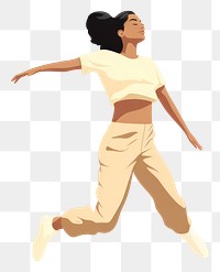 PNG Woman dancing jumping exercising. AI generated Image by rawpixel.