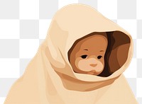 PNG Infant portrait hood face. AI generated Image by rawpixel.