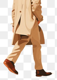 PNG Man walking footwear overcoat khaki. AI generated Image by rawpixel.