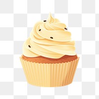 PNG Vanilla cupcake cream food dessert. 