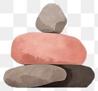 PNG Stone pebble rock art. AI generated Image by rawpixel.