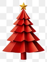 PNG Christmas tree origami paper white background. 
