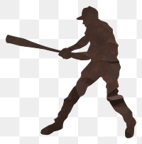 PNG Baseball player sports white background silhouette. 