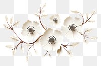 PNG Flowers pattern white art. 