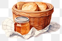 PNG Brown basket bread food jar. AI generated Image by rawpixel.