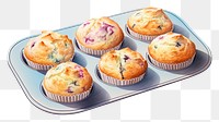PNG Muffin dessert cupcake plate. AI generated Image by rawpixel.
