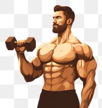 PNG Muscle man holding dumbell sports adult gym. 