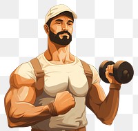 PNG Muscle man holding dumbell sports adult gym. 