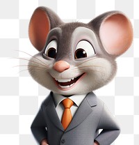 PNG Cartoon smiling rodent mammal. 