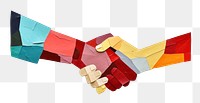 PNG Handshake paper art toy. AI generated Image by rawpixel.