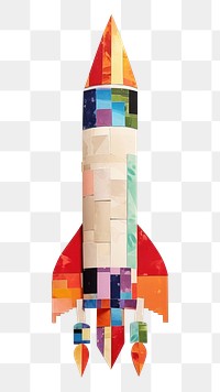 PNG Launching rocket collage paper art. 